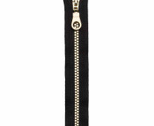 1 Reißverschluss Fashion - 60cm - S14 - Teilbar - Hochwertig - Prym - Schwarz/New Gold