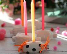 Silikon - Gießform - Bonbon-Kerzenhalter - für Geburtstagskerzen - Punkte - vielfältig nutzbar