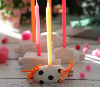 Silikon - Gießform - Bonbon-Kerzenhalter - für Geburtstagskerzen - Punkte - vielfältig nutzbar