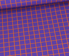 Bio-Sommersweat - French Terry - Grids - Beetles & Bugs - Lila/Orange - Hamburger Liebe
