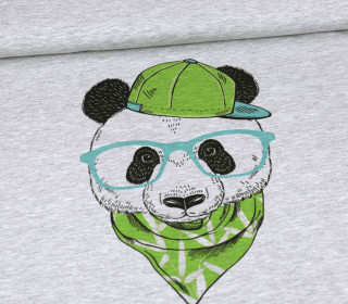 Sommersweat - Paneel - Pandabär - Grau Meliert - abby and me