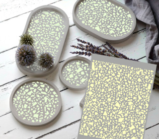 Rub-On Sticker - Terrazzo - Pastellgelb - studio.mARTinchen - Tante Henni Rubon - vielfältig nutzbar