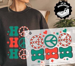 Onkel Bo's Bügelbilder - DIN A4 - Ho Ho Ho - Schriftzug - Peace - BIG - Weihnachten