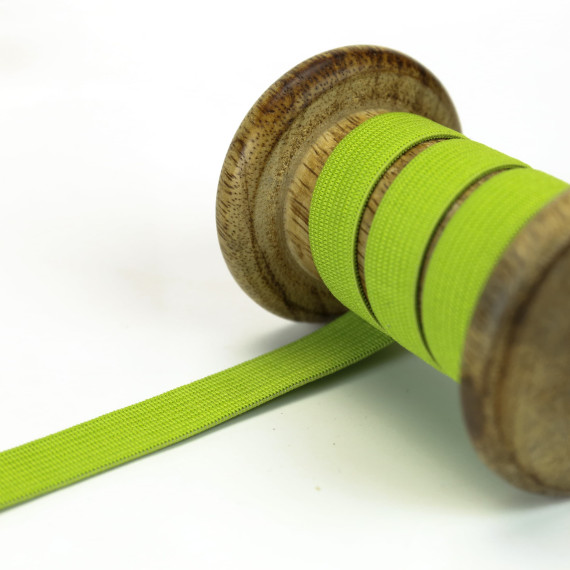 1 Meter Gummiband - Uni - 15mm - Hellgrün