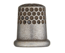 1 Polyesterknopf - Metallisiert - 16mm - Öse - Fingerhut - Altsilber