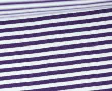 Glattes Bündchen - Streifen - 5mm - Schlauchware - Big Color Stripes - Dunkellila/Weiß