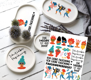 Rub-On Sticker - Fasching - Tante Henni Rubon - vielfältig nutzbar