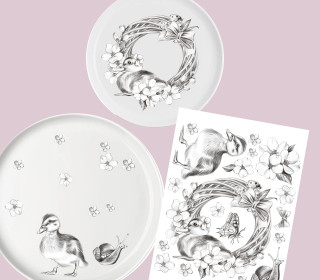 Rub-On Sticker - Osterglück - Ente - für Teller - Tante Henni Rubon - vielfältig nutzbar - Ostern