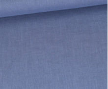 Leinen - Baumwolle - Mischgewebe - Uni - Jeansblau