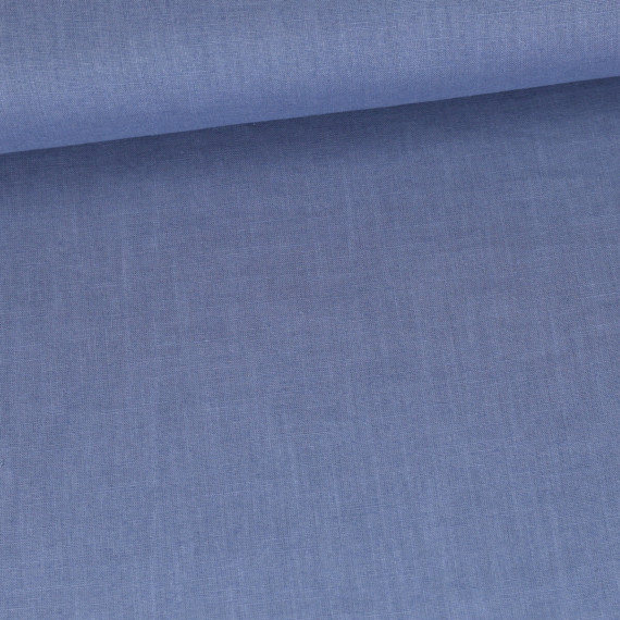 Leinen - Baumwolle - Mischgewebe - Uni - Jeansblau