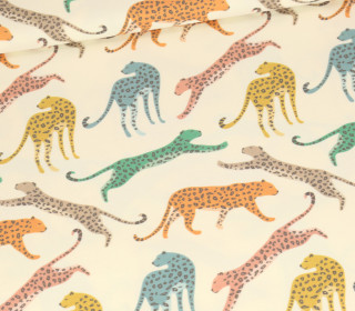 Jersey - Farbenfrohe Leoparden - Ecru - Bio Qualität - abby and me