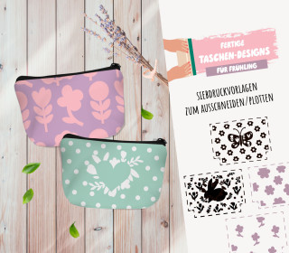 FREEBIE - Fertige Taschen-Designs - Frühling - Siebdruck Vorlagen