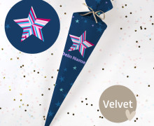 DIY-Nähset Schultüte - Linienstern - Velvet - zum selber Nähen