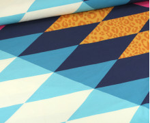 Bio-Baumwolle - Popeline - Western Fairy Tales - Cheater Quilt - Paneel - Hamburger Liebe - Cyanblau