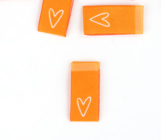 1 Label - Herz - Orangegelb/Creme - jojulein design