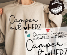 Onkel Bo's Bügelbilder - DIN A4 - Camper mit Herz - Schriftzug - BIG