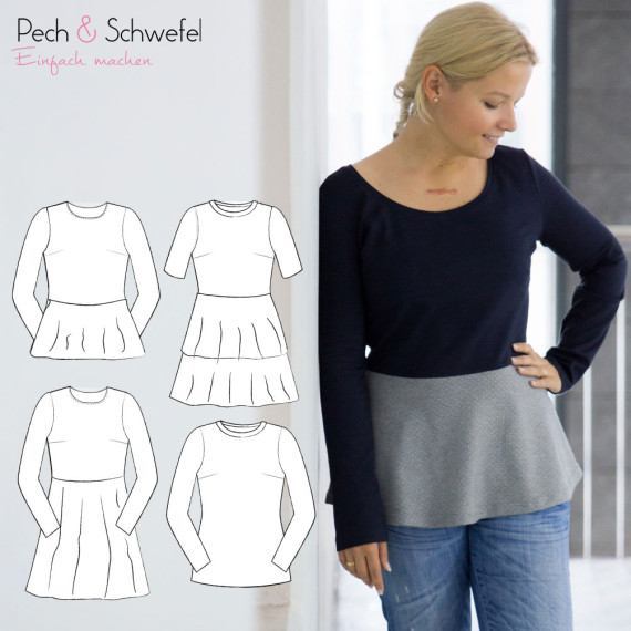 Ebook Kleid "München" Gr. 34 - 52 A0/A4 Einzel- und Mehrgrößenschnitt von Pech und Schwefel