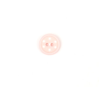1 Polyesterknopf - Rund - Kleine Weiße Sterne - 15mm - 2-Loch - Babyrosa