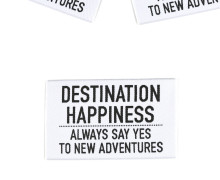 1 Super BIG Label - DESTINATION HAPPINESS - Anlukaa - Weiß/Schwarz
