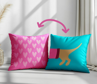 Genähtes Kissen inkl. Inlet - Wiener Dogs - Hearts - Pink - Hamburger Liebe - Mein Hanseherz