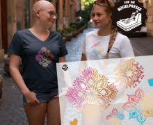 Onkel Bo's Bügelbilder - DIN A4 - Mandala - Farbverlauf - Gold/Rosa/Blau - Hamburger Liebe - BIG