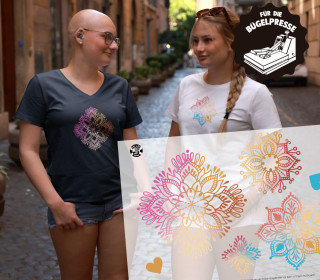 Onkel Bo's Bügelbilder - DIN A4 - Mandala - Farbverlauf - Gold/Rosa/Blau - Hamburger Liebe - BIG