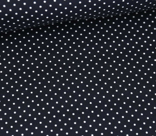 Beschichtete Baumwolle - Petit Dots - Poppy - Nachtblau/Weiß