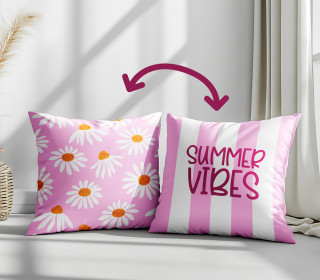 Genähtes Kissen inkl. Inlet - Summer Vibes - Zitrone - Rosa/Weiß - studio.mARTinchen - Mein Hanseherz