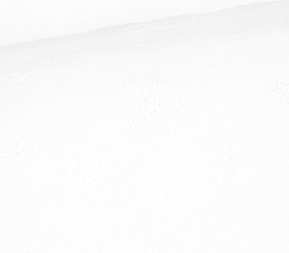 Musselin - Muslin - Double Gauze - Bestickt - Blumenbouquet - Weiß