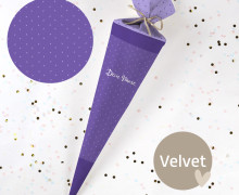 DIY-Nähset Schultüte - Papierschnipsel - Lila - Velvet - zum selber Nähen