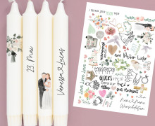 DIN A4 - Tattoofolie - Hochzeit - für Kerzen / Keramik