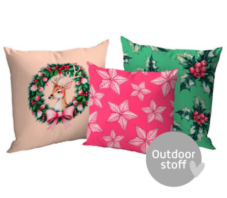Kissenstoff - DIY - Kissen-Set - Ho Ho Ho - Warm Wishes - Mint/Rosa - Outdoorstoff - abby and amy