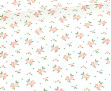Stepp-Jersey - Rauten - Kleine Blüten - Weiss/Altrosa