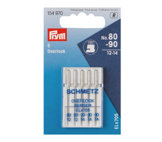 5 Nähmaschinen Nadeln - Overlock - Prym - Silber