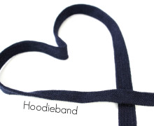 1m flache Kordel - Hoodieband - Kapuzenband - Schwarzblau