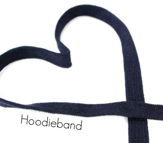 1m flache Kordel - Hoodieband - Kapuzenband - Schwarzblau