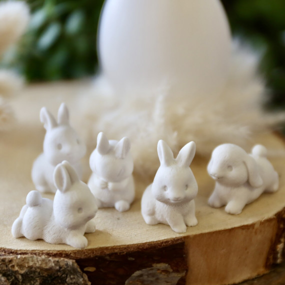 Silikon - Gießform - Multiform - Mini Osterhasen - für 5 Hasen - vielfältig nutzbar