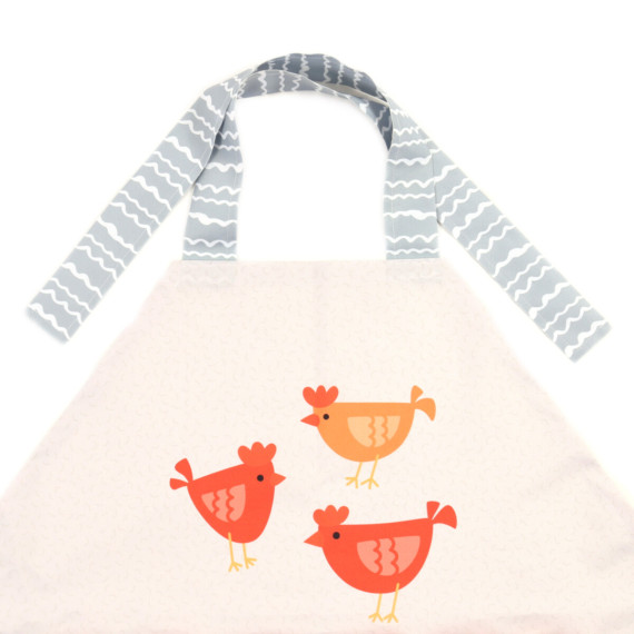 DIY-NÄHSET - Sammelschürze - Schürze - Outdoorstoff - Eggsactly - Rote Hühner - abby and amy