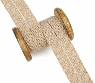 1 Meter Einfassband - Einfasstresse - Wolltresse - 32mm - Uni - Sand