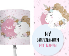 DIY Lampenschirm - Unicorn Flowers - Set - personalisierbar - zum Selbermachen