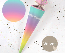 DIY-Nähset Schultüte - Lovely Rainbow - Velvet - zum selber Nähen