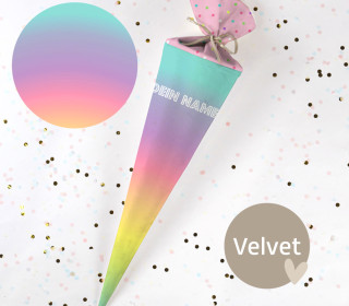 DIY-Nähset Schultüte - Lovely Rainbow - Velvet - zum selber Nähen