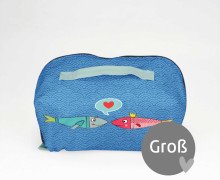 DIY-Nähset - GROß - Kosmetiktasche - Binz - Badevergnügen - Fische - ela ideen - abby and amy