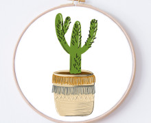 DIY Stickrahmen - Mein Home Jungle - Kaktus - Stickrahmen Bild - Cherry Picking - zum Selbermachen