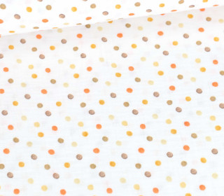 Musselin - Muslin - Double Gauze - Punkte - Brauntöne - Weiß