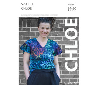PDF-Schnittmuster V-Shirt Chloe / Shirt mit Rüsche und V-Ausschnitt 34-50