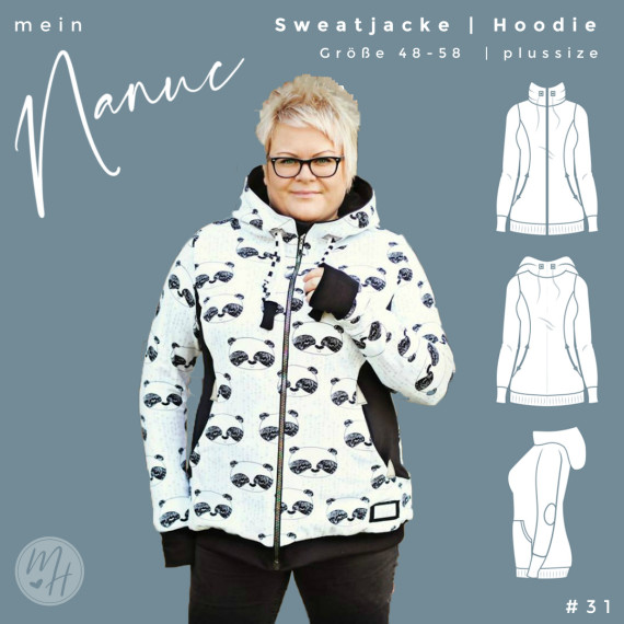 Sweatjacke/Hoodie Damen Schnittmuster 48-58 NANUK #31