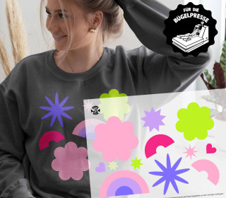 Onkel Bo's Bügelbilder - DIN A4 - Geometrische Elemente - Rosa - BIG
