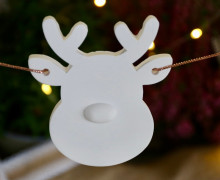 Silikon - Gießform - Weihnachtlicher Anhänger - mit 3D Elementen - Hirsch - Rentier - vielfältig nutzbar