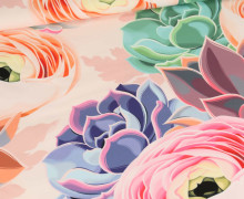 Softshell - Succulent Blossoms - Cremebeige - abby and amy